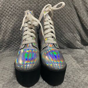 Hot Topic Holographic Chunky Booties